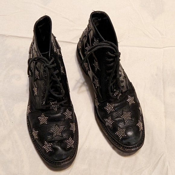 Saint Laurent Star-Studded Leather Combat Boot - Picture 5 of 8